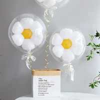 2 piecesset clear daisy balloons set ribbon sunflower helium bubble balloons wedding birthday party decorations baby shower