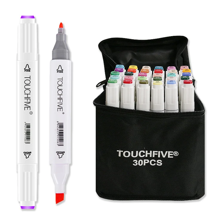 

TOUCHFIVE 60-color Dual-tip набор маркеров (белый корпус)