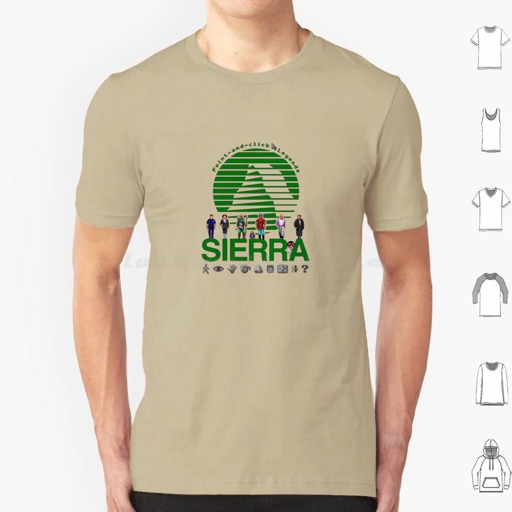 

Point And Click Legends-Sierra Online Logo ( Green )-Gaming Heroes And Icons-Graphic Adventure Pc Games! T Shirt Big Size 100%