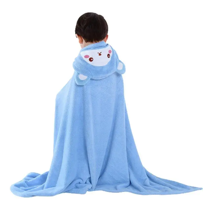 

Baby Hooded Towels Fluffy Cartoon Animal Cuddly Blanket Soft Coral Fleece Bathrobe Ultra Absorbent Bath Towel With Ears For