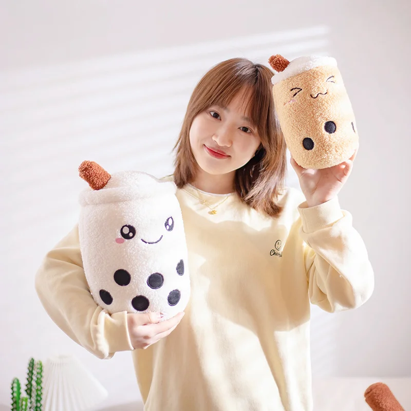 25-70cm Cute Boba Milk Tea Plush Toy Stuffed Bubble Tea Doll Lovely Soft Huggable Decorative Pillow For Sofa Birthday Gift Child images - 6