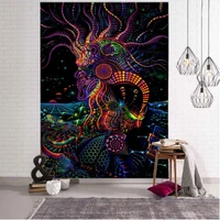 fantasy illustration tapestry colorful abstract character art wall hanging boho hippie witchcraft home decor yoga mat sheets