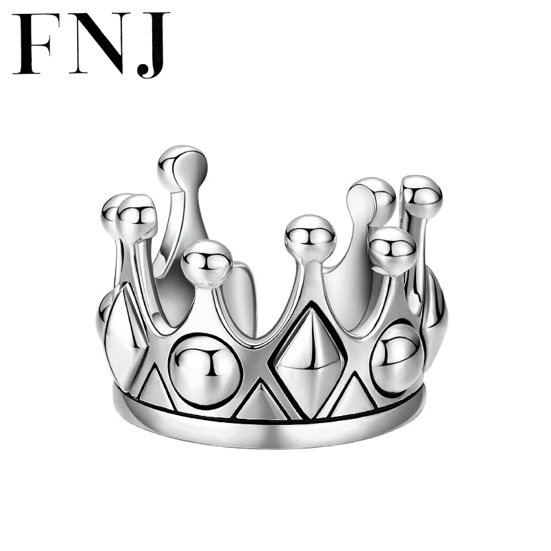 

Мужское кольцо с короной на удачу FNJ, из серебра 925 пробы, регулируемый размер 6-8