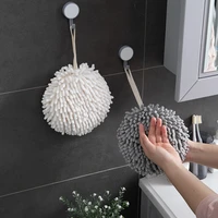 kitchen bathroom hand towel ball chenille hand towels with hanging loops quick dry soft absorbent microfiber home clean supplies