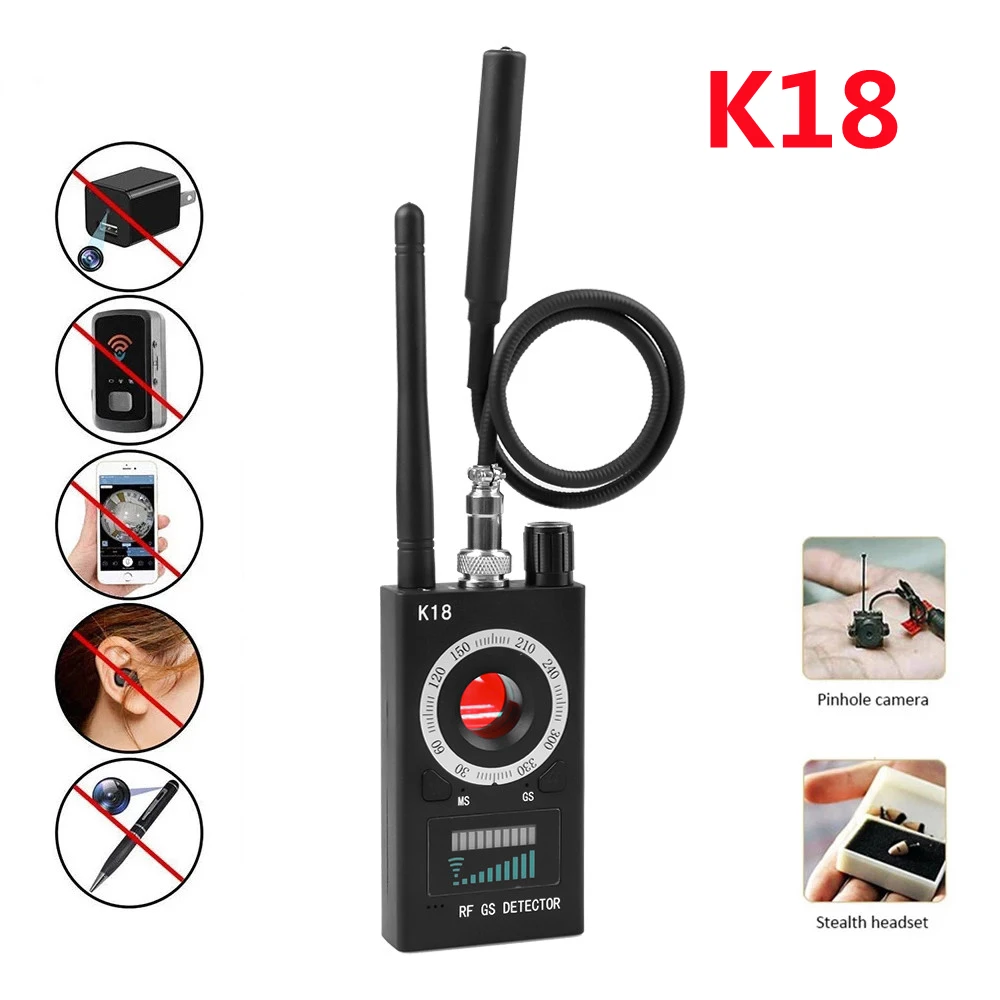 

2023 K18 Wireless Detector Camera 1MHz-6.5GHz GSM Audio Bug Finder GPS Signal lens RF Tracker Detect Multi-function Anti Camera