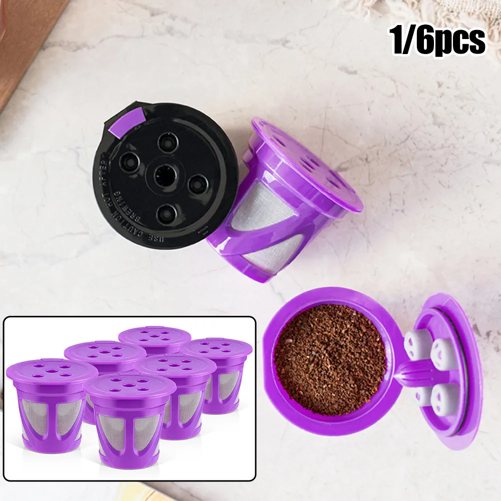 

1/6pcs Coffee Filter Capsule Refillable Reusable K-Cup K Carafe Plastic Coffee Filter Pod For Keurig 2.0 Coffees