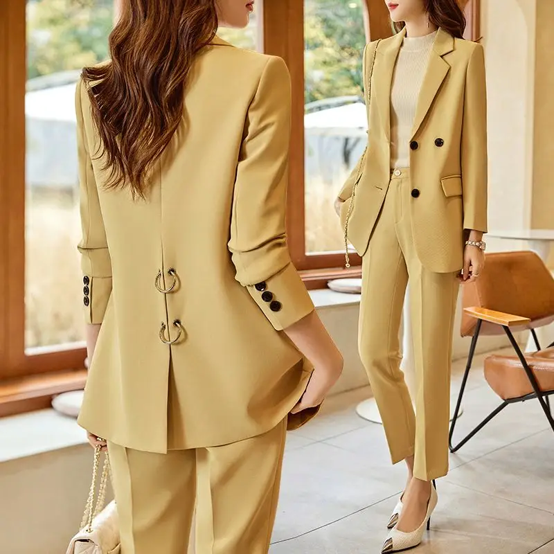 Professional Suit Set for Women 2023 Spring and Autumn Fashion Korean Edition Light Mature Style Goddess Casual Two Piece Set