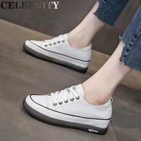 hopus shoes woman spring summer 2022 new genuine leather sneakers soft breathable light women casual shoes increased trendy