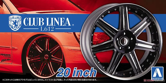 

AOSHIMA 1:24 Club Linea L612 20 Inches 05278 Assembled Wheel Rim with Tire Model Accessories Toy