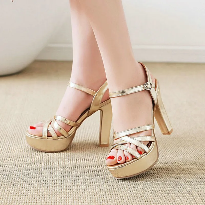 

Женские босоножки из ПУ кожи, с ремешком на щиколотке