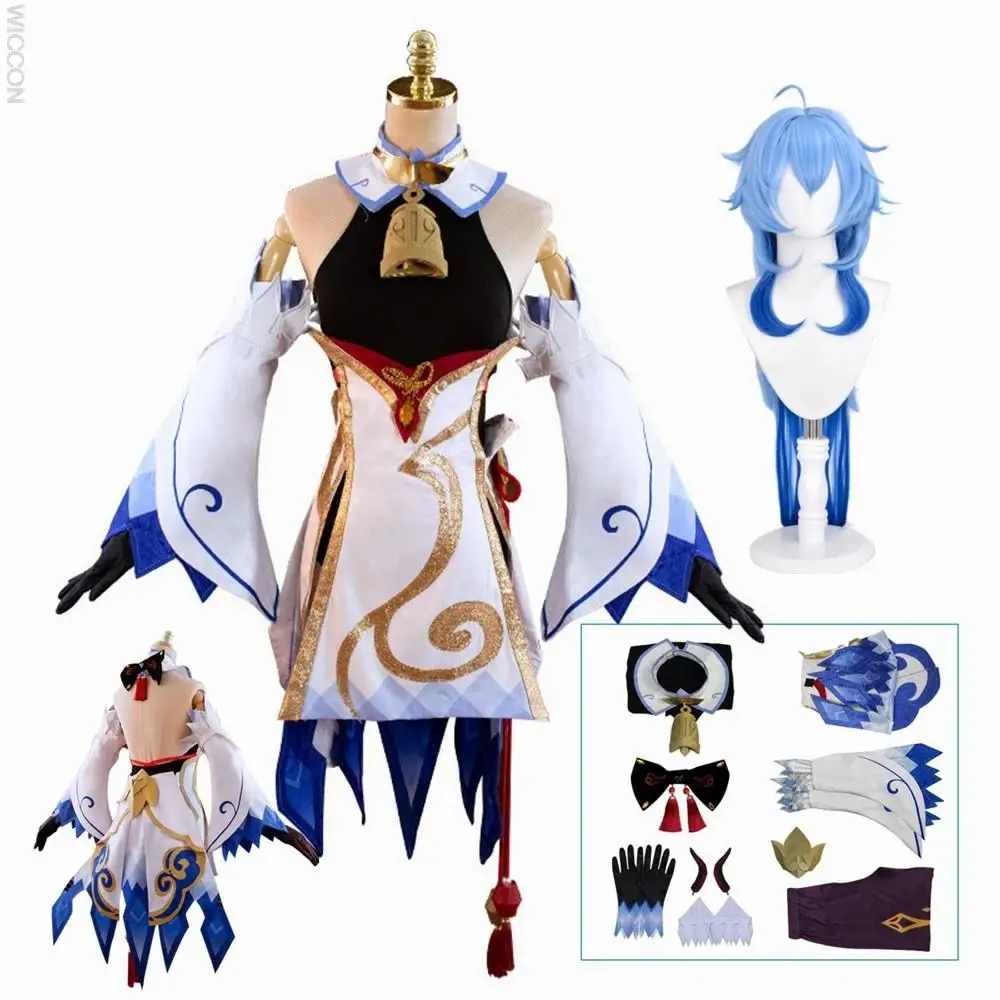 

2022 аниме Genshin Impact Ganyu Косплей Костюм Хэллоуин платье женская одежда