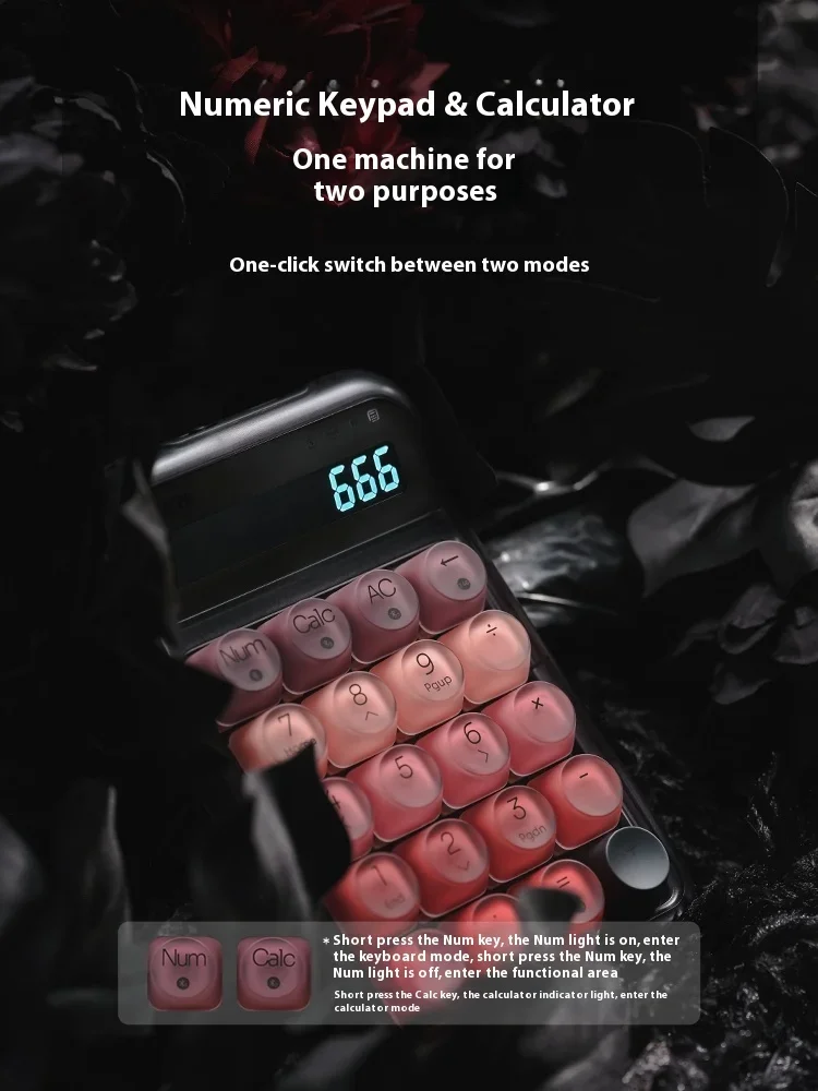 Фото Lofree Lipstick Беспроводная Bluetooth Механическая цифровая клавиатура Высокий внешний вид Компьютерный внешний калькулятор Новый продукт №2