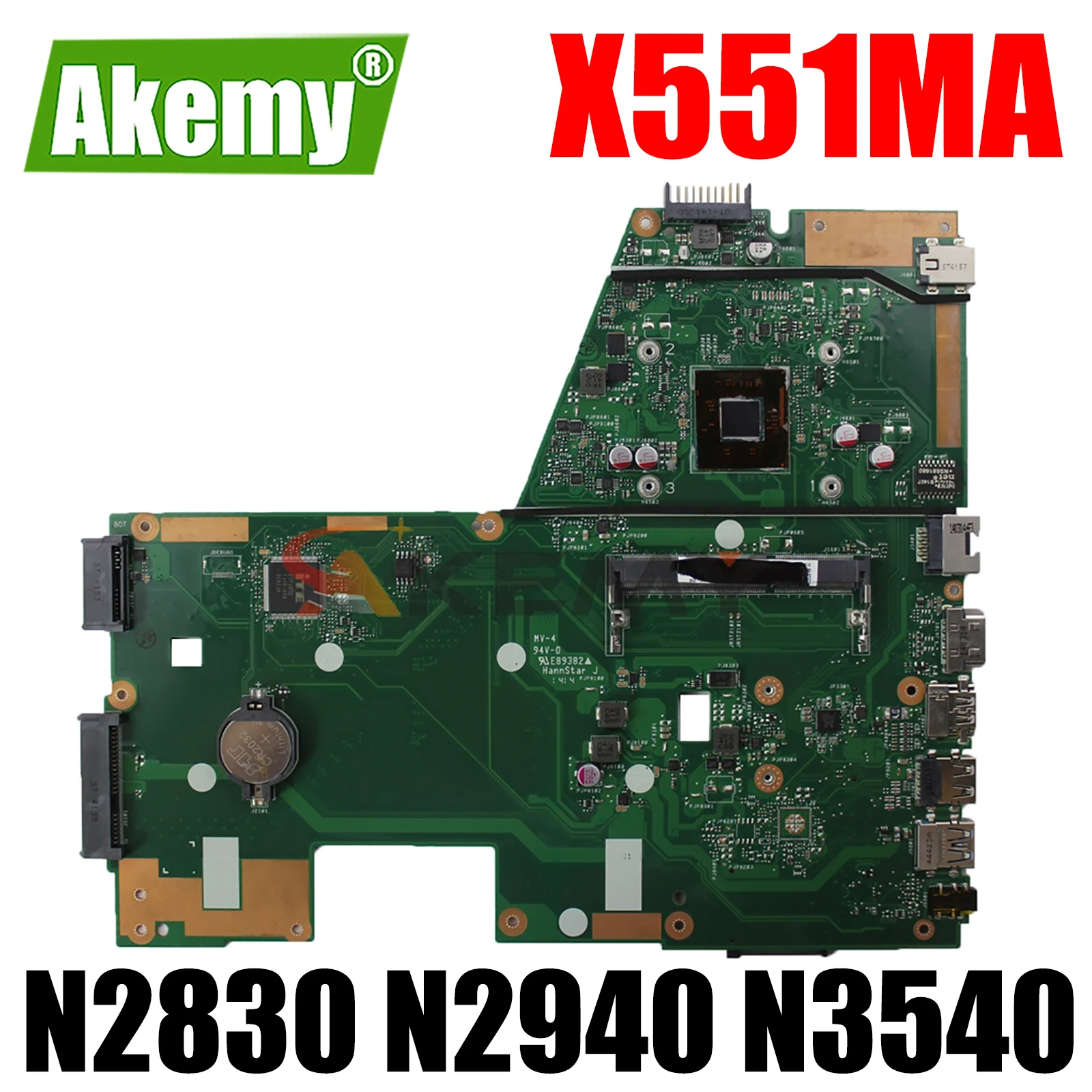 

X551MA N2815 N2830M N2930 N2940 N3530 N3540 CPU Notebook mainboard for ASUS F551MA X551MA R512MA Laptop Motherboard