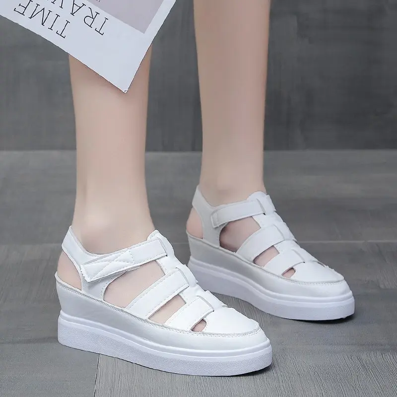 

Summer New Women's Wedge Platform Sandals Women's Hollow Out Pu Leather Gladiator Sandals Women Summer Platform Size 35-40