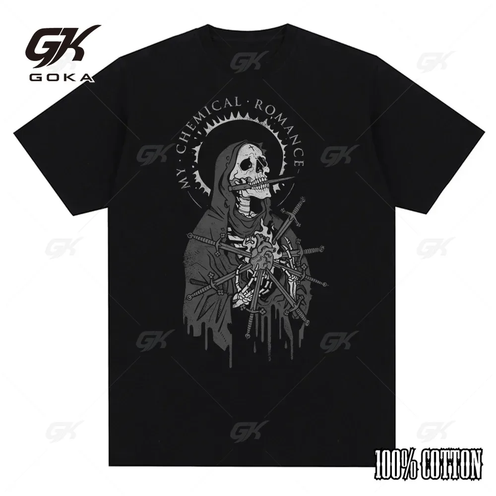 My Chemical Romance Mcr Band Мужчины Женщины Хлопковая футболка с принтом Повседневная