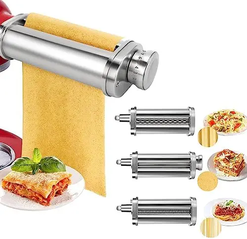 

Maker Attachments for KitchenAid Mixer Accessories, Including Pasta Sheet Roller Spaghetti Fettuccine , Press Noodle Maker Machi