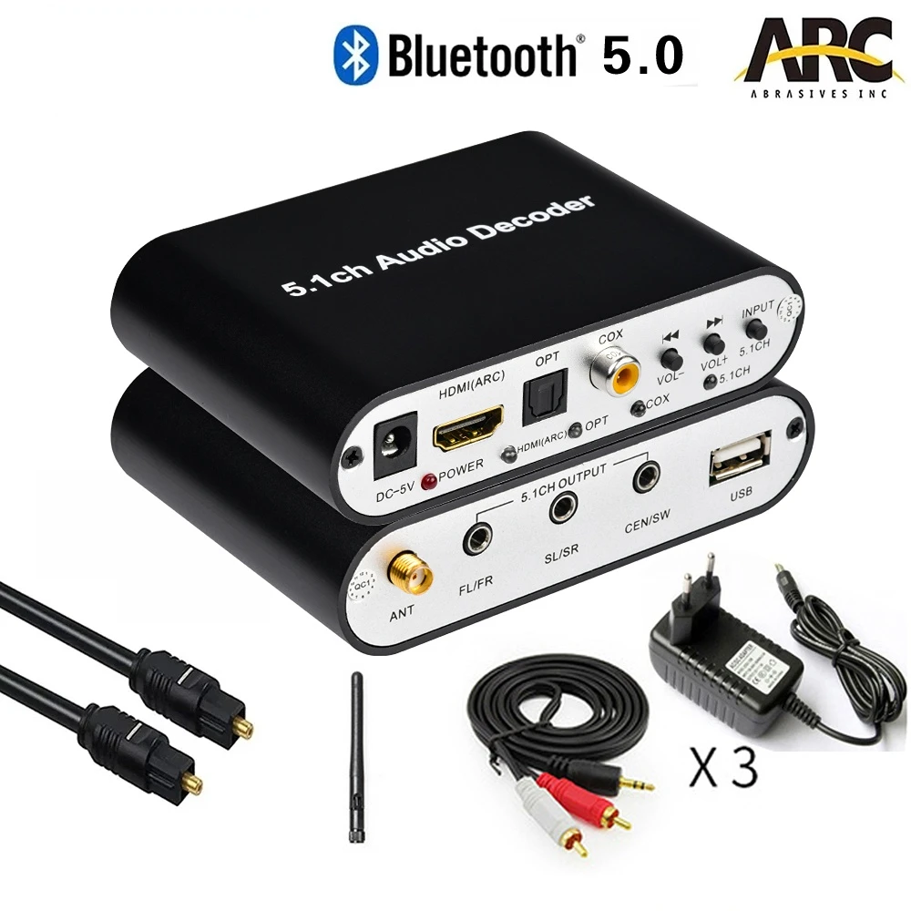 

Dts Ac3 5.1 Audio Decoder Converter HDMI-compatible Extractor ARC SPDIF Coaxial Optical USB player Bluetooth