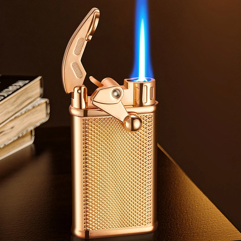 

2022 NEW Personality Rocker Cigarette Lighter Mini Butane Gas Lighter Metal Windproof Cigar Lighter Unusual Torch Jet Lighters