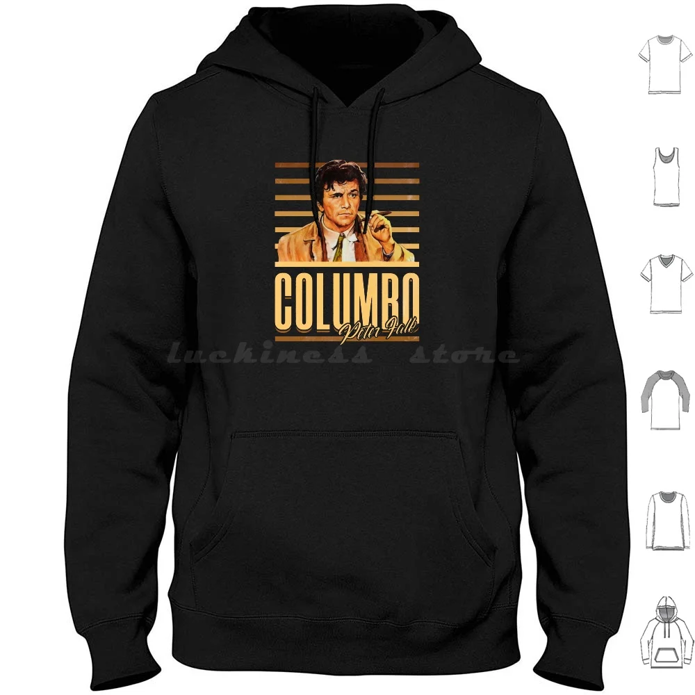 

Columbo Hoodie cotton Long Sleeve Columbo Retro Tv Peter Falk 1970S Just One More Thing Detective Show Columbo Character