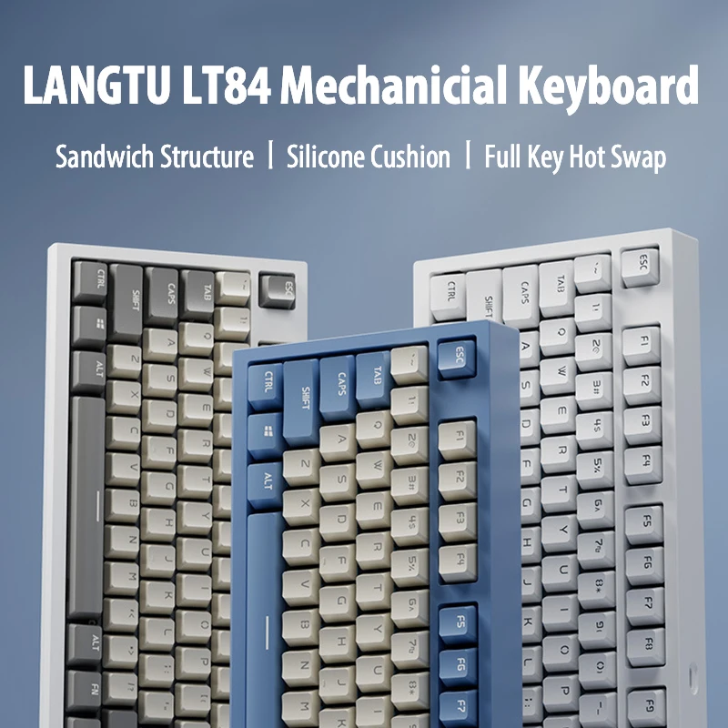 Механическая беспроводная клавиатура Langtu LT84 2 4G игровая Bluetooth аксессуары для