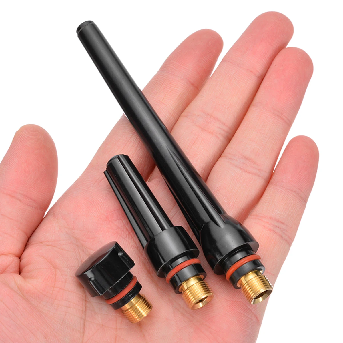 3pcs/Set Tig Welding Torch Long Back Cap 57Y02 57Y03 57Y04 For WP-17/18/26 Series Professional Welding Torch Replacement Parts