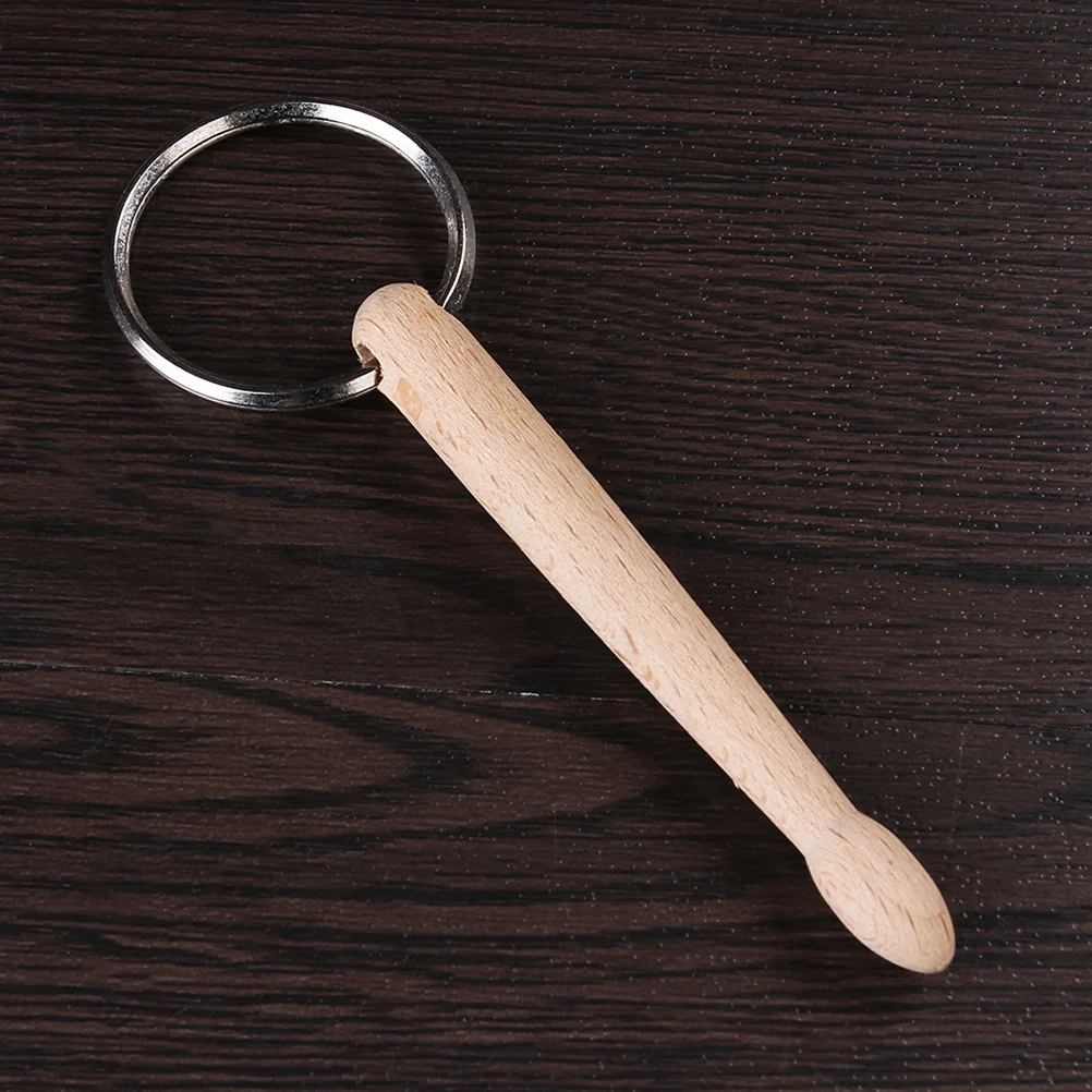 

Keychain Drum Key Stick Mini Ring Pendant Chain Wood Drumstick Drumsticks Souvenir Instrument Miniature Sticks Rings Decor