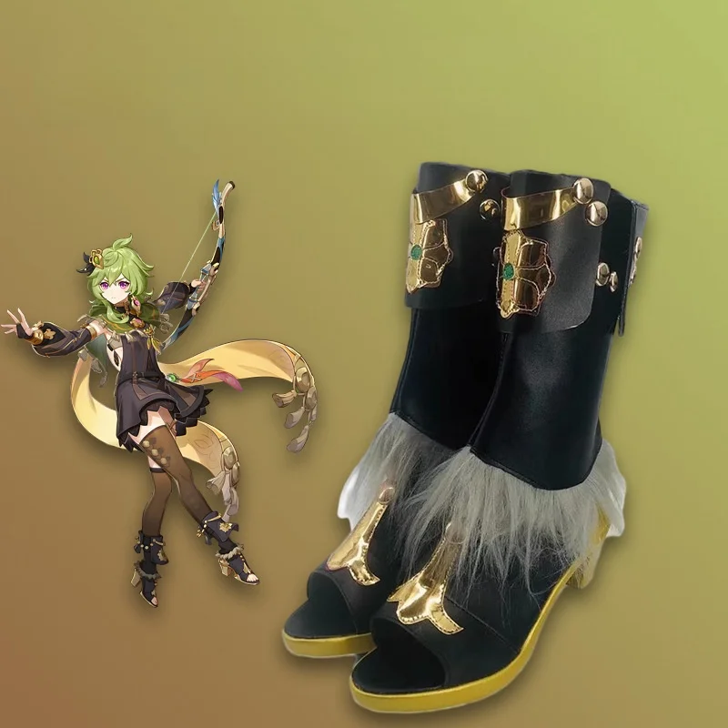 Обувь Collei для косплея GenshinImpact ботинки до середины икры женские из искусственной