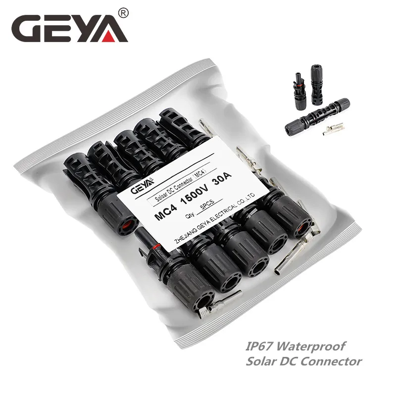 GEYA 5Pairs Solar Connector Male Female 30A 45A Solar Panel Branch Connectors for PV Cable 2.5/4/6mm2 1000VDC 15000VDC