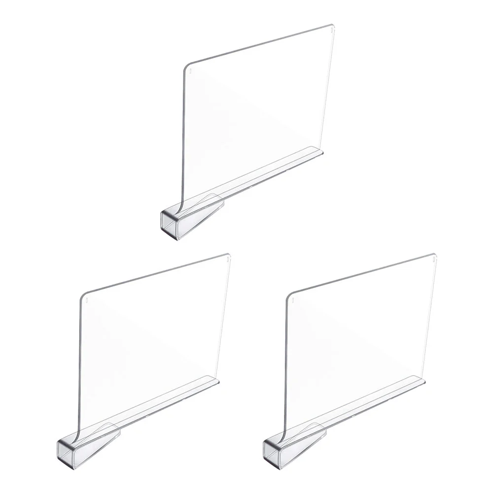 

4Pcs Nail-free Shelf Dividers Acrylic Cabinet Dividers Multi-use Dividers for Daily Life