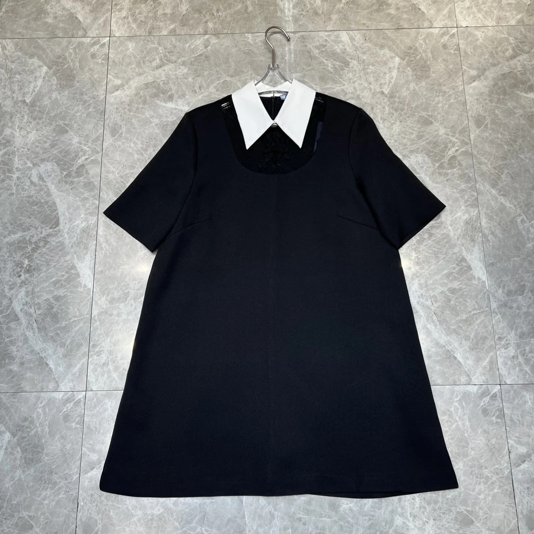 

CC01190 весенне-летняя серия, Новое Кружевное строченное платье с буквенным логотипом, вышивка, украшение, разноцветный лацкан, тонкий тип верс...