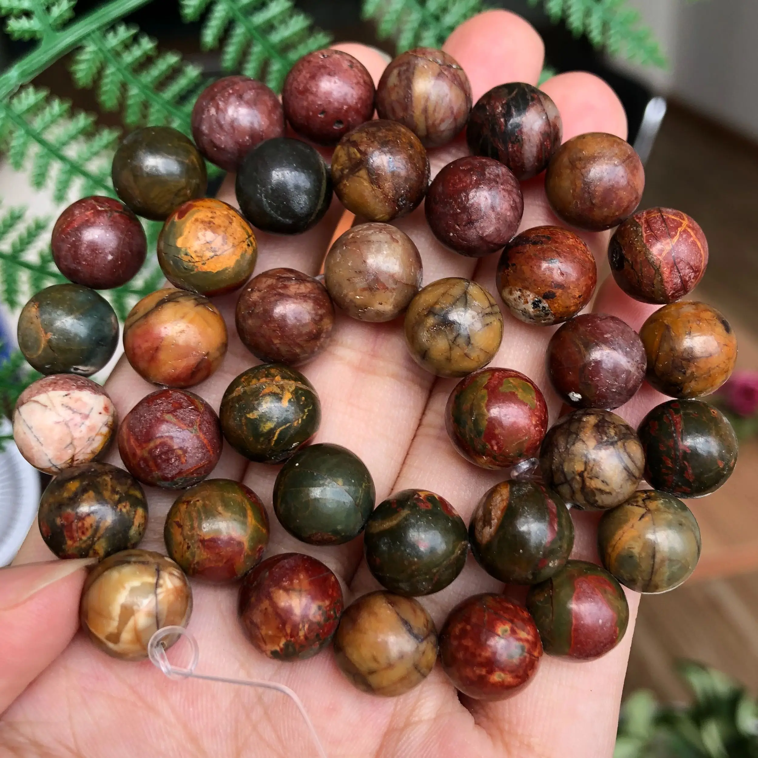 

Wholesale Natural Stone Beads Picasso Jasper Loose Spacer Beads For Jewelry Making Needlework DIY Bracelet Accessories 4-12mm