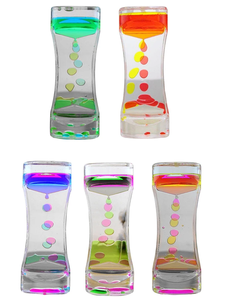 

5 Colors Montessori Educational Toys Hourglass Sensory Visual Stimulation Timer Decompression Water Drop Gift Time Lapse Sensor