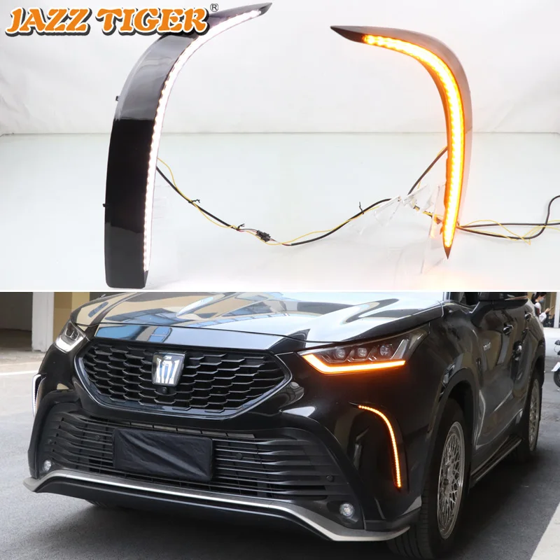 12V Daytime Running Lights For Toyota Crown Kluger Highlander XSE  2021 2022 Drl LED Car Auto Fog Lamp Daylight