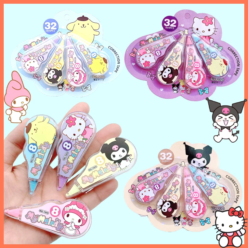 

Kawaii Sanrio Hello Kitty Correction Tape Cartoon Anime My Melody Kuromi Japan Style Student Stationery Supplie Child Gifts