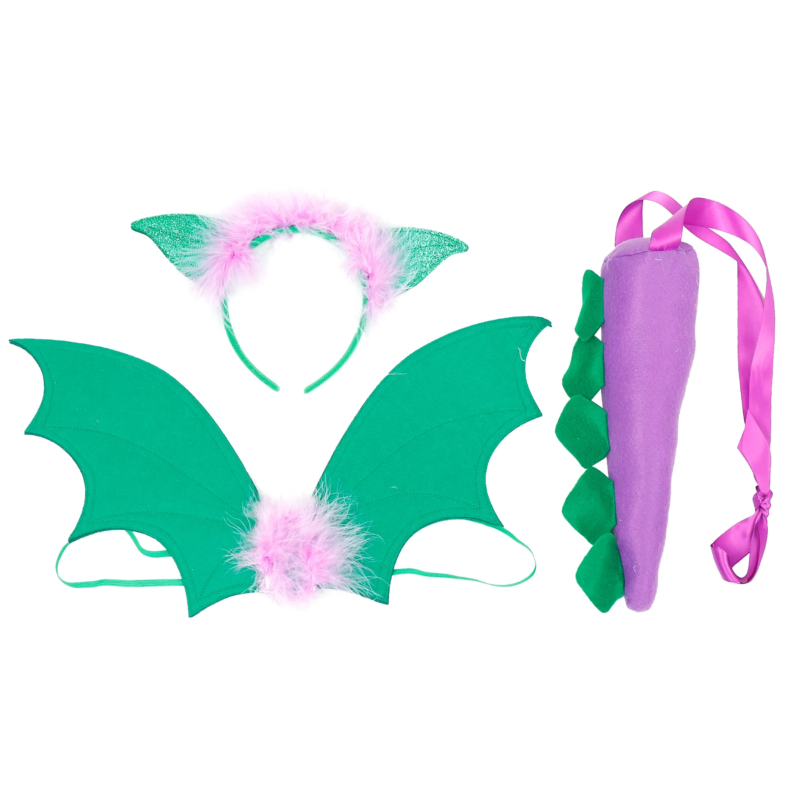 

1 Set Dinosaurs Dress Wing Kit Unique Kids Photograph Prop Dress Tail Kit Wing Headband Tail Kit