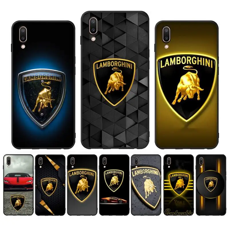 

Luxury Sports Car Lamborghini Logo Phone Case For Oppo Reno Realme C3 6Pro Cover For vivo Y91C Y17 Y19 Funda Capa