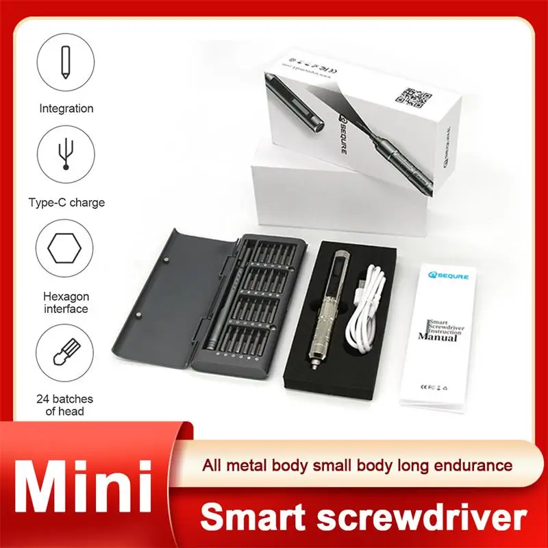 SEQURE SQ-ES126 Mini Smart Electric Screwdriver Kit Large Capacity Power Screwdriver Multi-Accessory Precision Power Tools