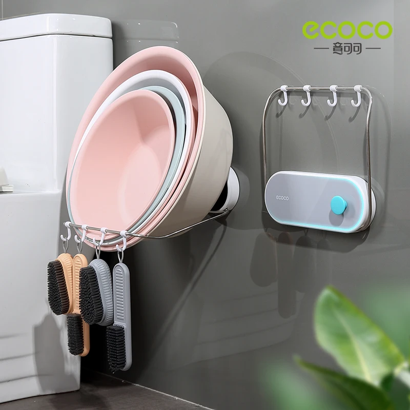 

ECOCO Washbasin Storage Rack Toilet Free Punch Wall-mounted Basin Toilet Bathroom Put Hand Wash Washbasin Shelf Washbasin Rack