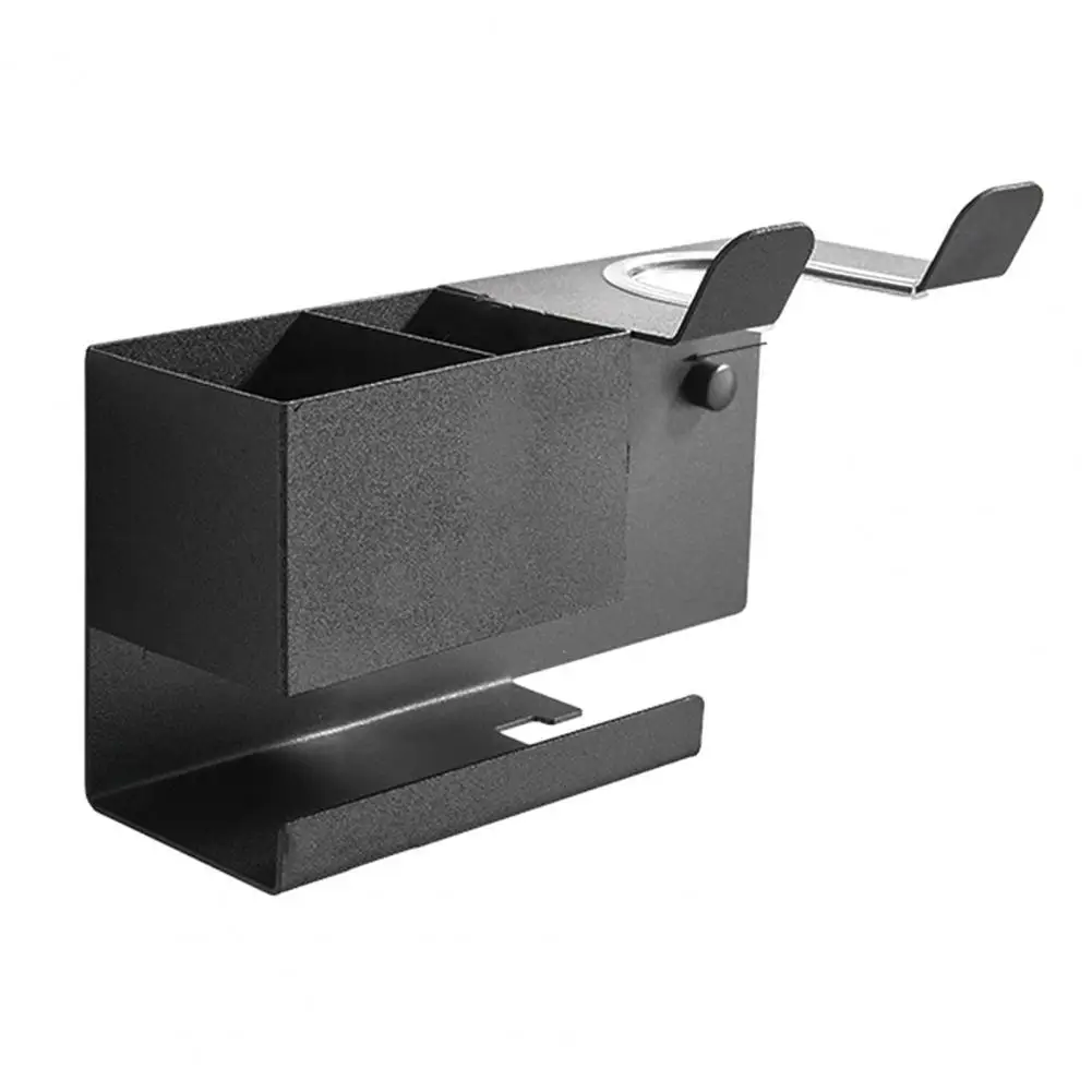 

Storage Boxes Bins Wall Mounted Air Blower Holder Shake-proof Space Aluminum Fashionable Look Hair Dryer Rack for Indoor