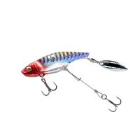 10pcs sinking 3d eyes metal vib blade lure 8 color vibration baits artificial perch fishing spinner bait