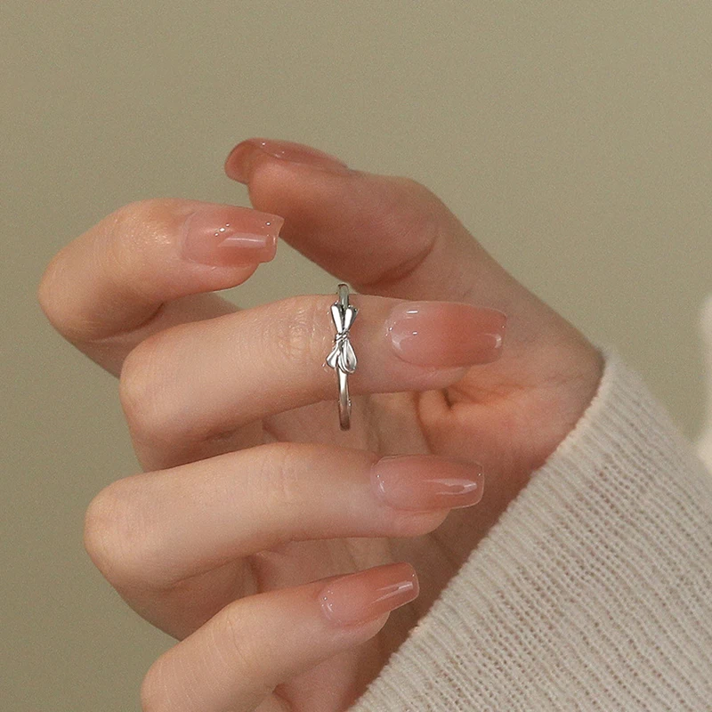 Женское регулируемое кольцо SOFTPIG из серебра 925 пробы с бантом