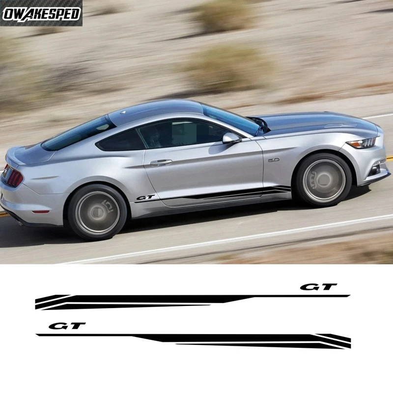 Фото Для Ford Mustang Coupe GT 2015-Shelby GT500 GT350 кузов боковой двери автомобиля DIY виниловые наклейки украшения авто тюнинг аксессуары №3
