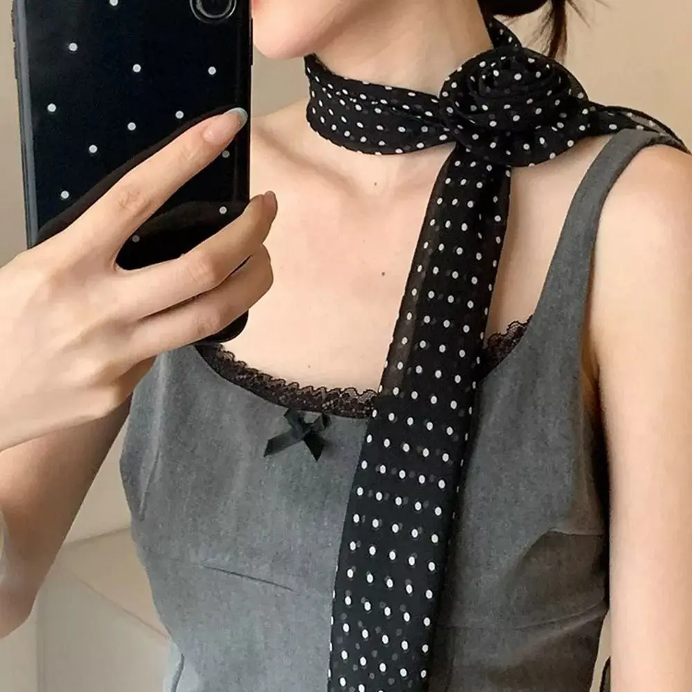 Элегантный длинный атласный шарф с цветком розы однотонный платок Шифоновый