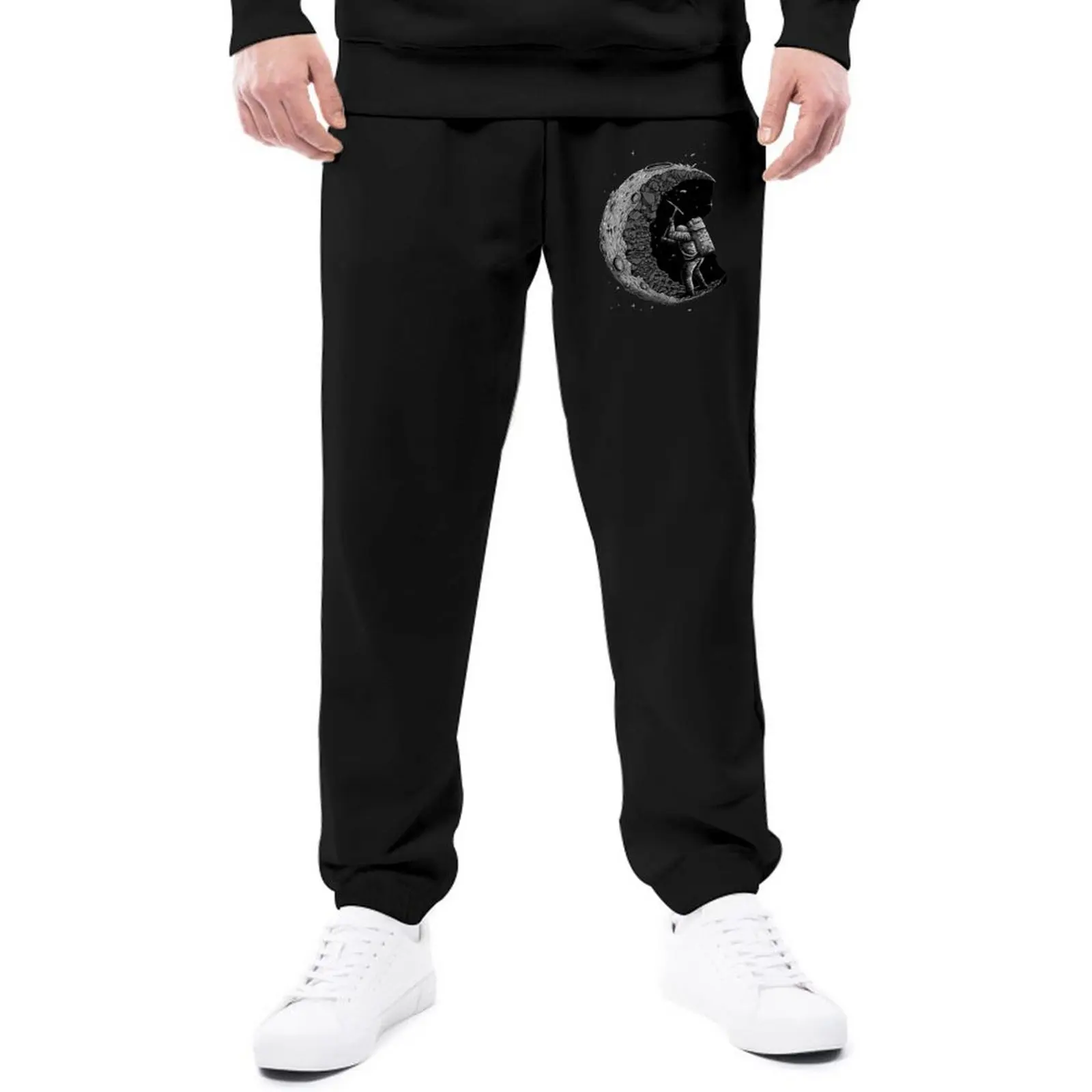 

Брюки мужские повседневные с принтом «копающая Луна»