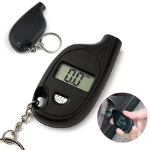 Mini Keychain Style Tire Gauge Digital Lcd Display Car Tire Air Pressure Tester Meter Auto Car Motorcycle Tire Safety Alarm