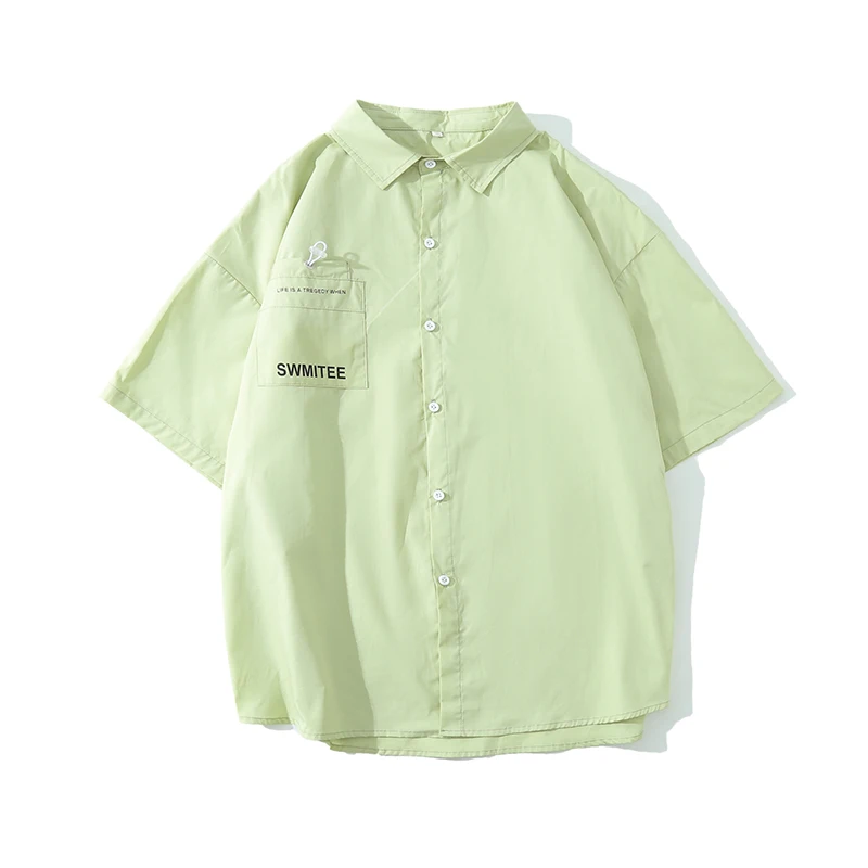 

Классический бренд 2022 Лето Хип-Хоп Мужская белая черная уличная рубашка с принтом модная Свободная Повседневная рубашка с коротким рукавом...