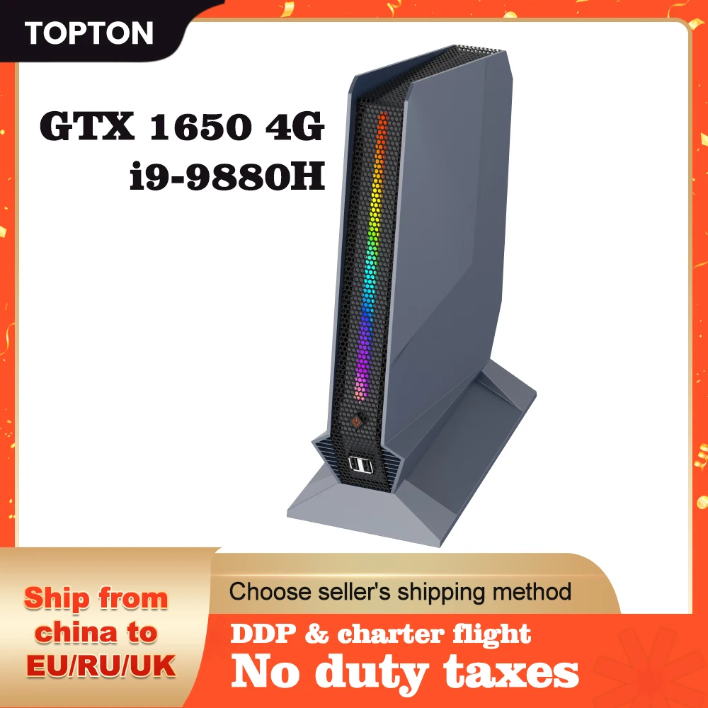 Мощный игровой ПК i9 9880H i7 9750H Nvidia GTX 1650 4G 2xDDR4 2xM.2 RGB настольный мини-компьютер 4K UHD 2xHDMI