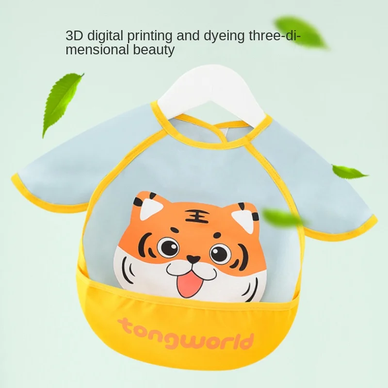 

Adjustable Animal Pattern Waterproof Bibs Baby Feeding Bibs Cute Cartoon Baby Bib Saliva Dripping Long Sleeve Apron Saliva Towel