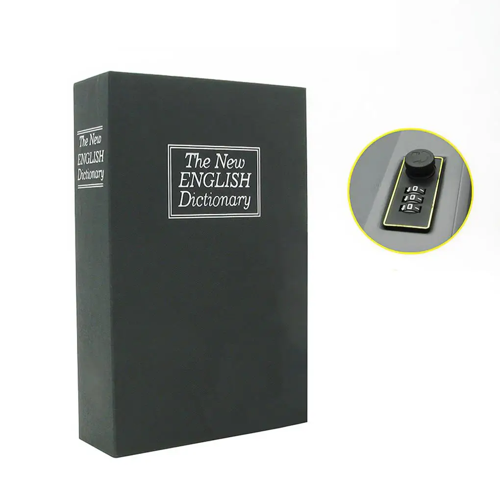 

Mini Safe Box Professional Simulation Book Cash Jewelry Diary Passwords Keys Security Lock Boxes Password Container black