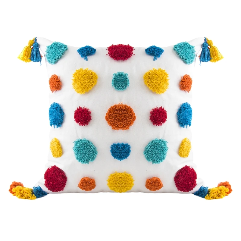 

Марокканский Стиль красочный дизайн с пуговицами подушки Чехол ручной работы Подушка Чехлы для домашнего декора спинки подушки Чехол для д...